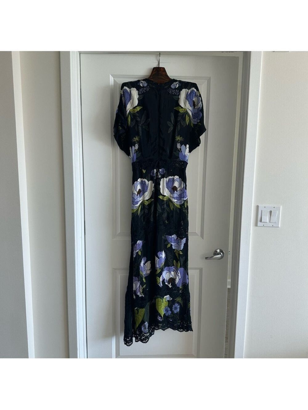 Farm Rio Black Soft Garden Lace Maxi Dress - Picture 8 of 10